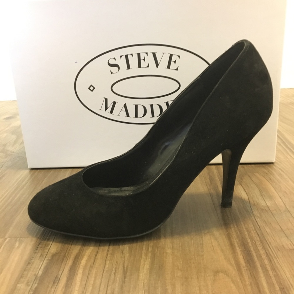 👠💋 Steve Madden Black Suede Heels